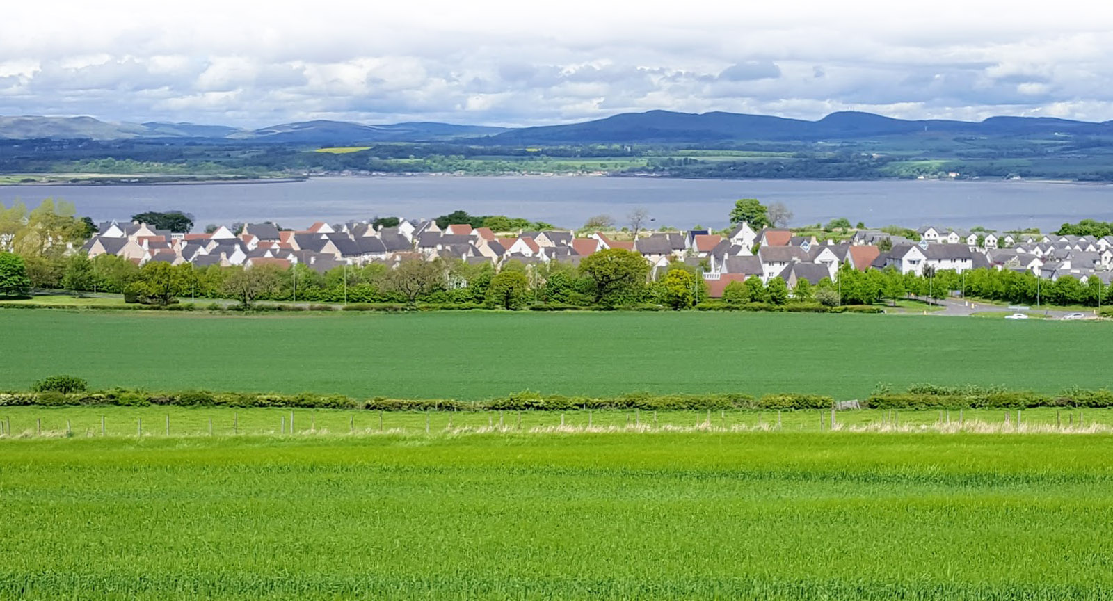 The view from the south of Bo'ness across the Forth to Fife.