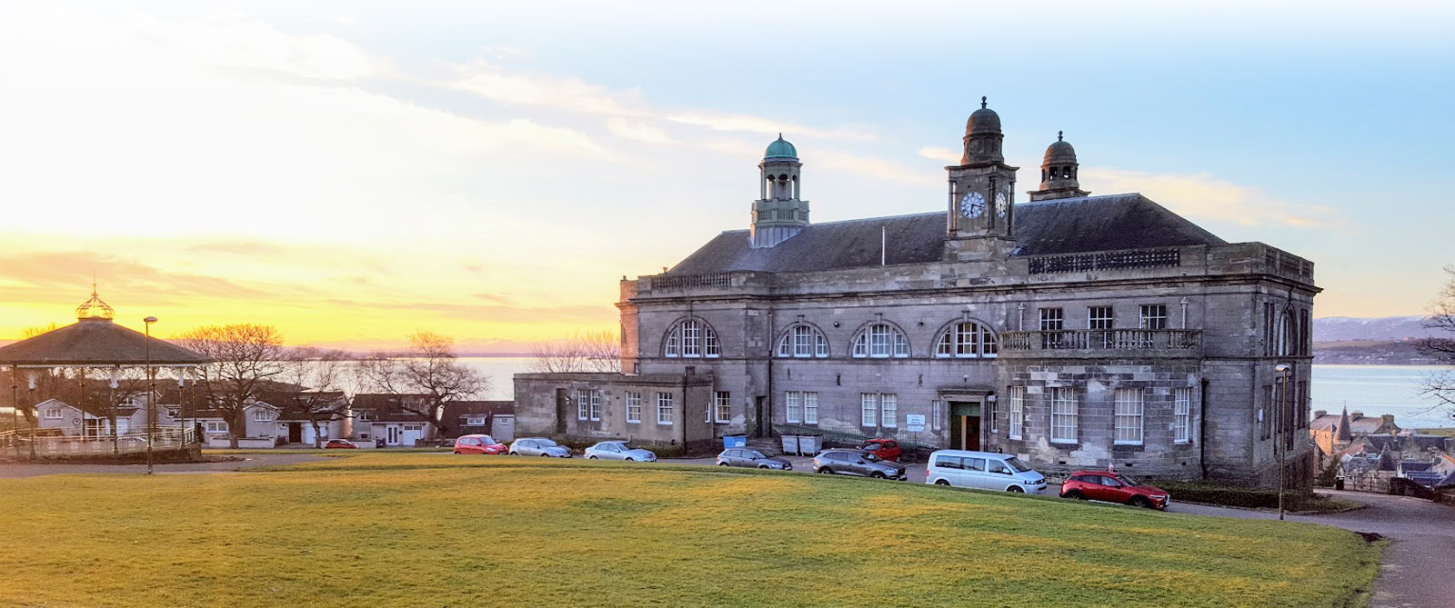 Sunset at Bo'ness Town Hall.
